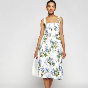Reformation Tagliatelle Linen Dress in Riviera